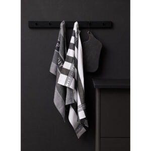 Viskestykke Pillivuyt 90 x 60 cm sort/hvid brede striber