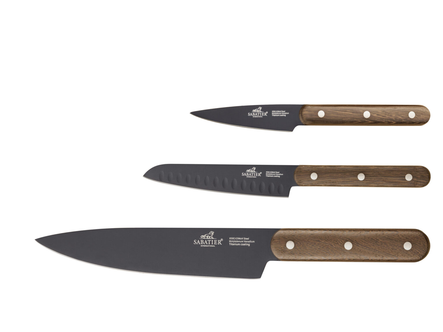 Knivsæt Phenix Walnut 3 dele Sort/valnøddetræ