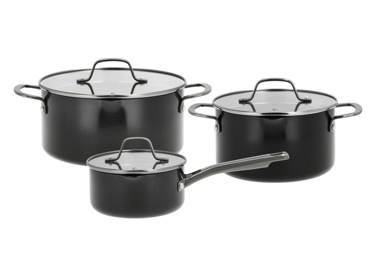 Grydesæt m/låg Blavet 6 dele Aluminium/keramisk belægning