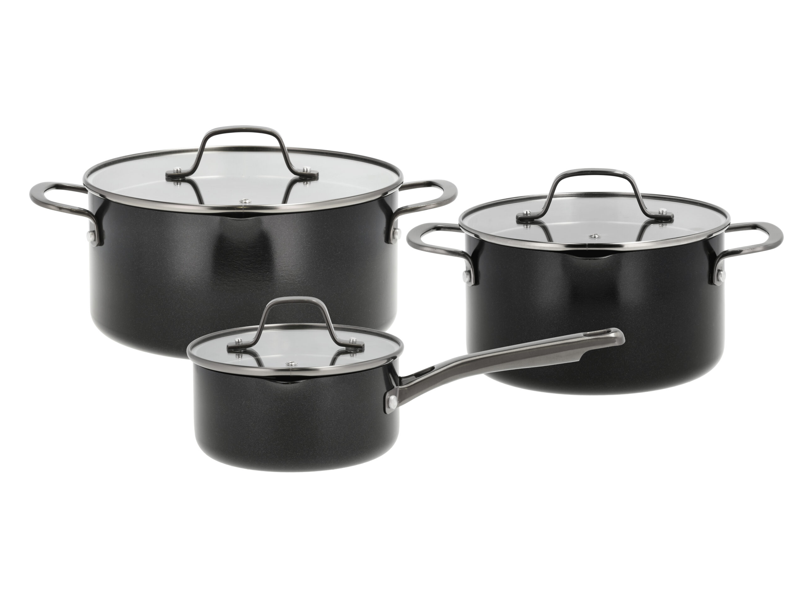 Grydesæt m/låg Blavet 6 dele Aluminium/keramisk belægning 1 Grydesæt m/låg Blavet 6 dele Aluminium/keramisk belægning