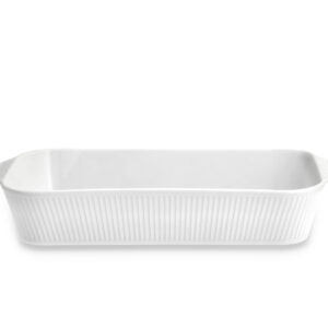 Fad dybt Plissé 35 x 19 x 6 cm Hvid