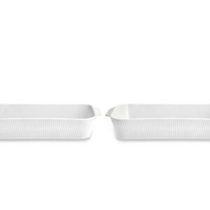 Fadsæt dybt Plissé 35 x 19 x 6 cm 2 stk. Hvid