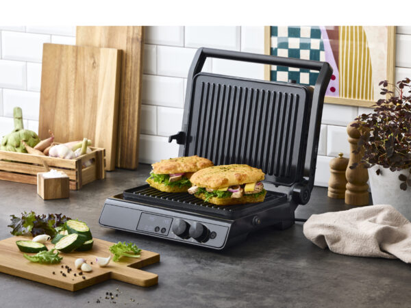 Digital paninigrill 2000 watt Sort