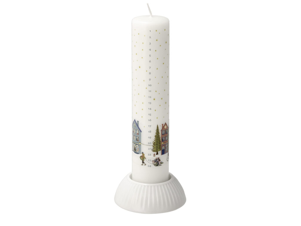 Kalenderstage Vinter 10 x 3,5 cm Hvid Porcelæn