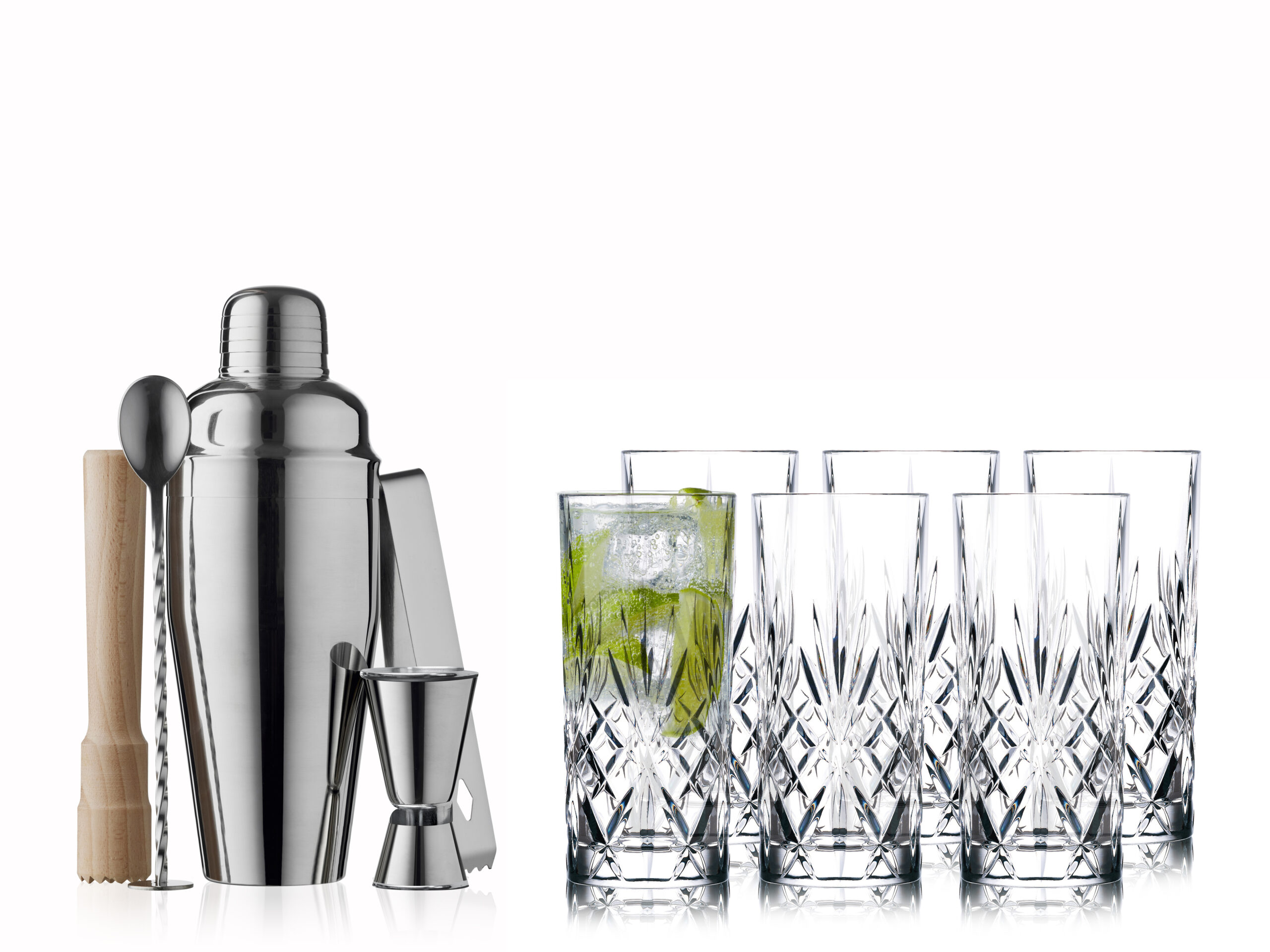 Lyngby Glas Melodia Highball m. barsæt SAMPAK